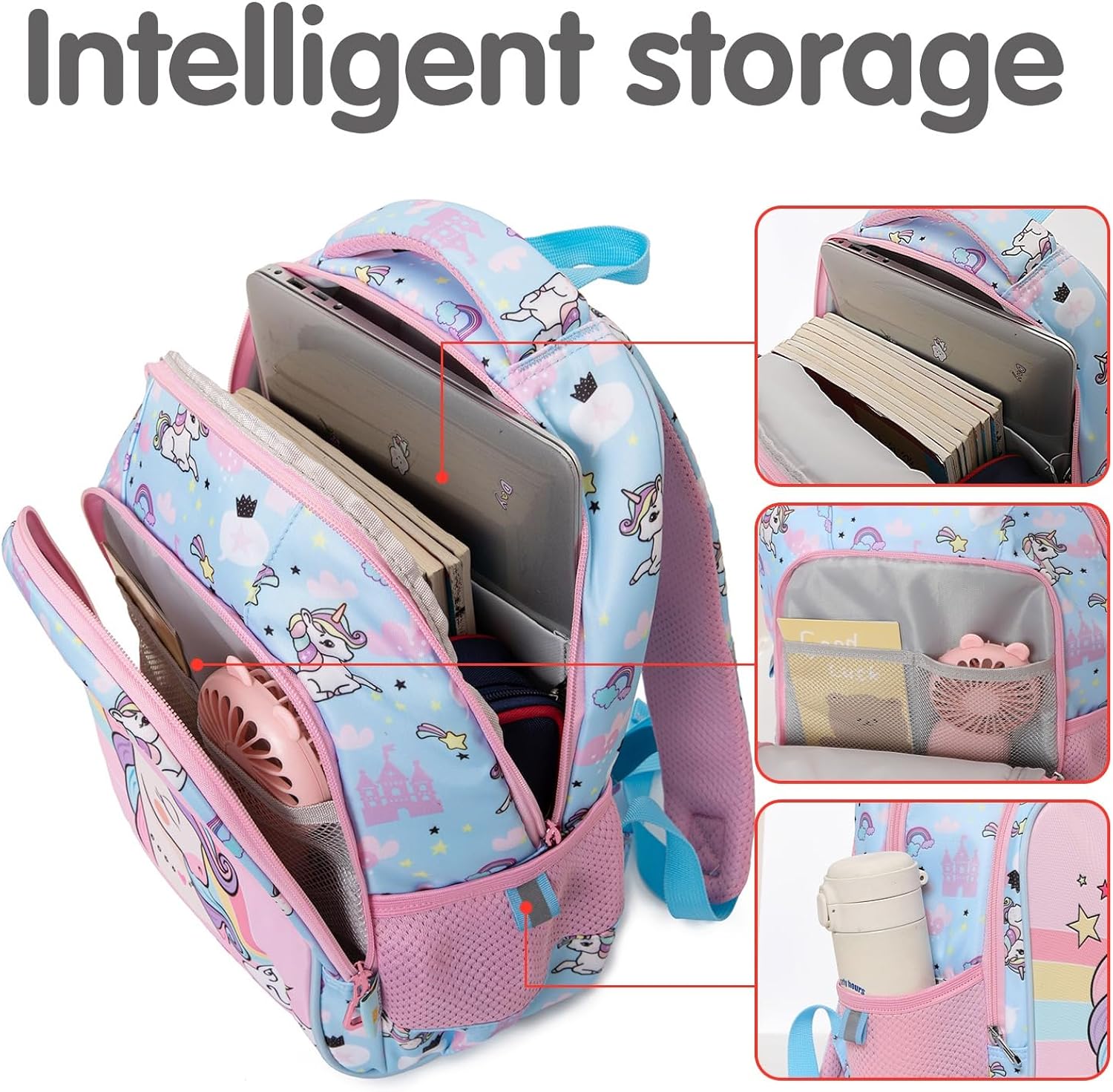 Girls' Unicorn Backpack for School: Durable schoolbag with multiple compartments for books and supplies.
www.usmile.toys